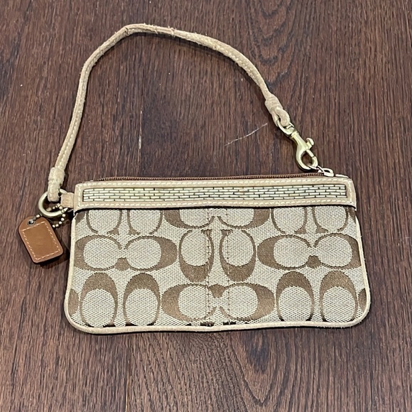Coach Wristlet Brown/Tan Canvas - Picture 1 of 4